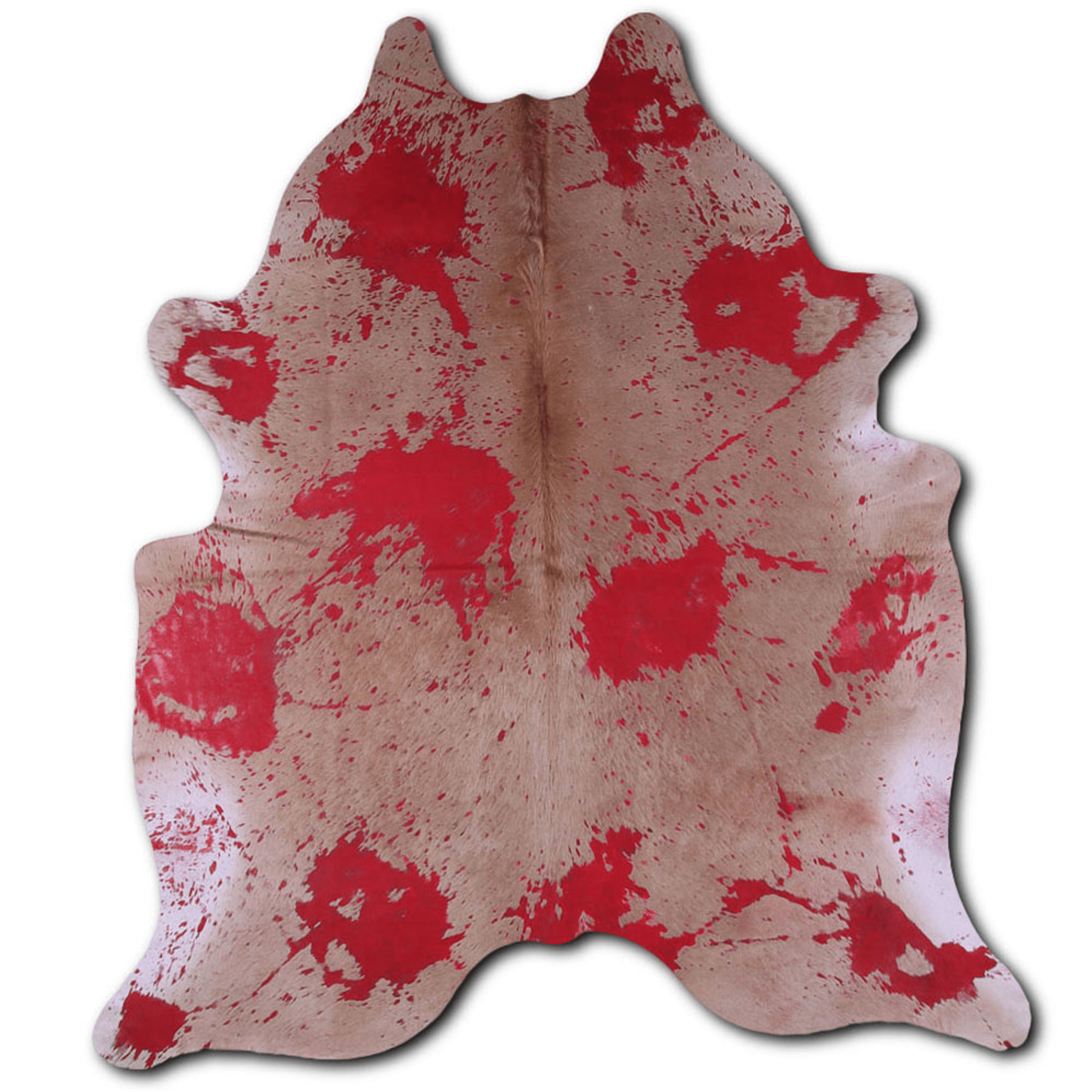 Acid Washed Distressed Red Cowhide Area Rug - 32-45 Sq Ft