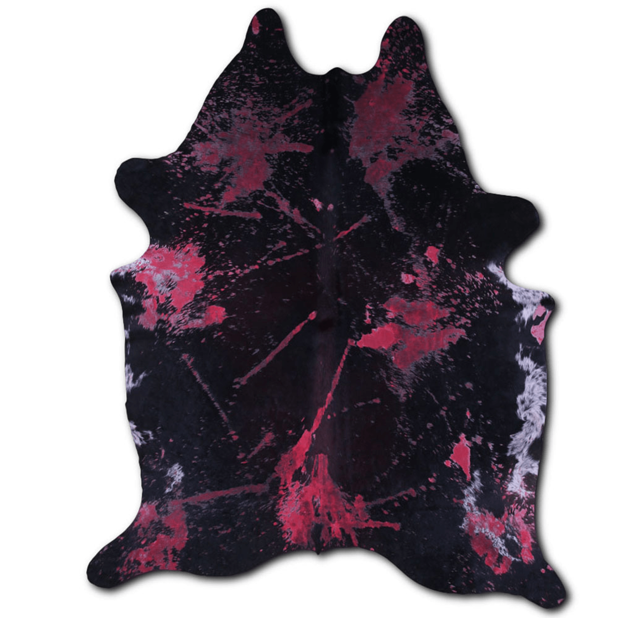 Acid Washed Distressed Red Cowhide Area Rug - 32-45 Sq Ft