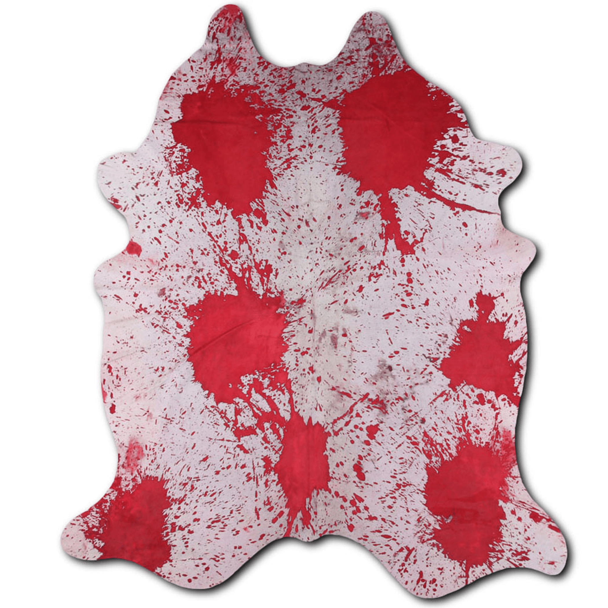 Acid Washed Distressed Red Cowhide Area Rug - 32-45 Sq Ft