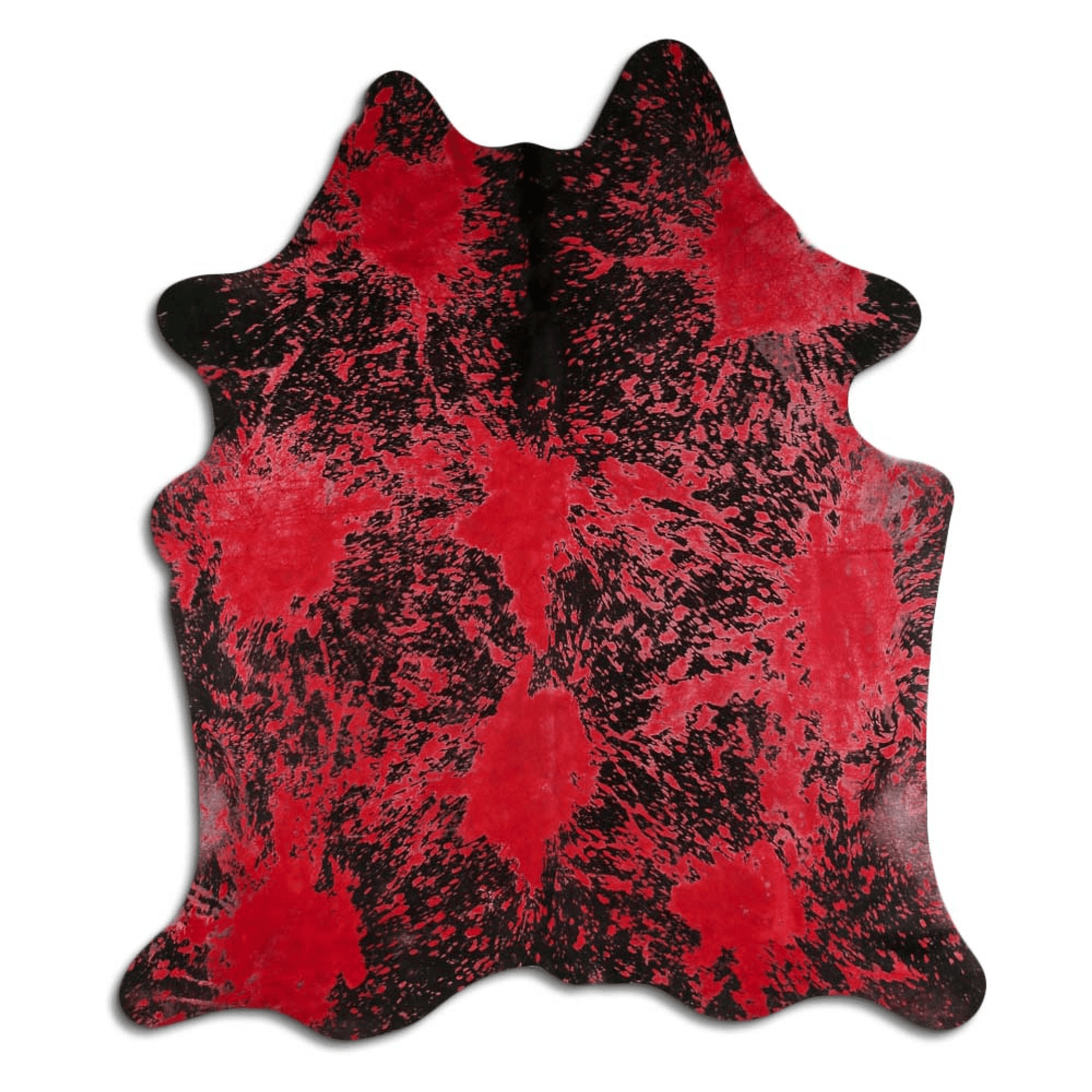 Acid Washed Distressed Red Cowhide Area Rug - 32-45 Sq Ft