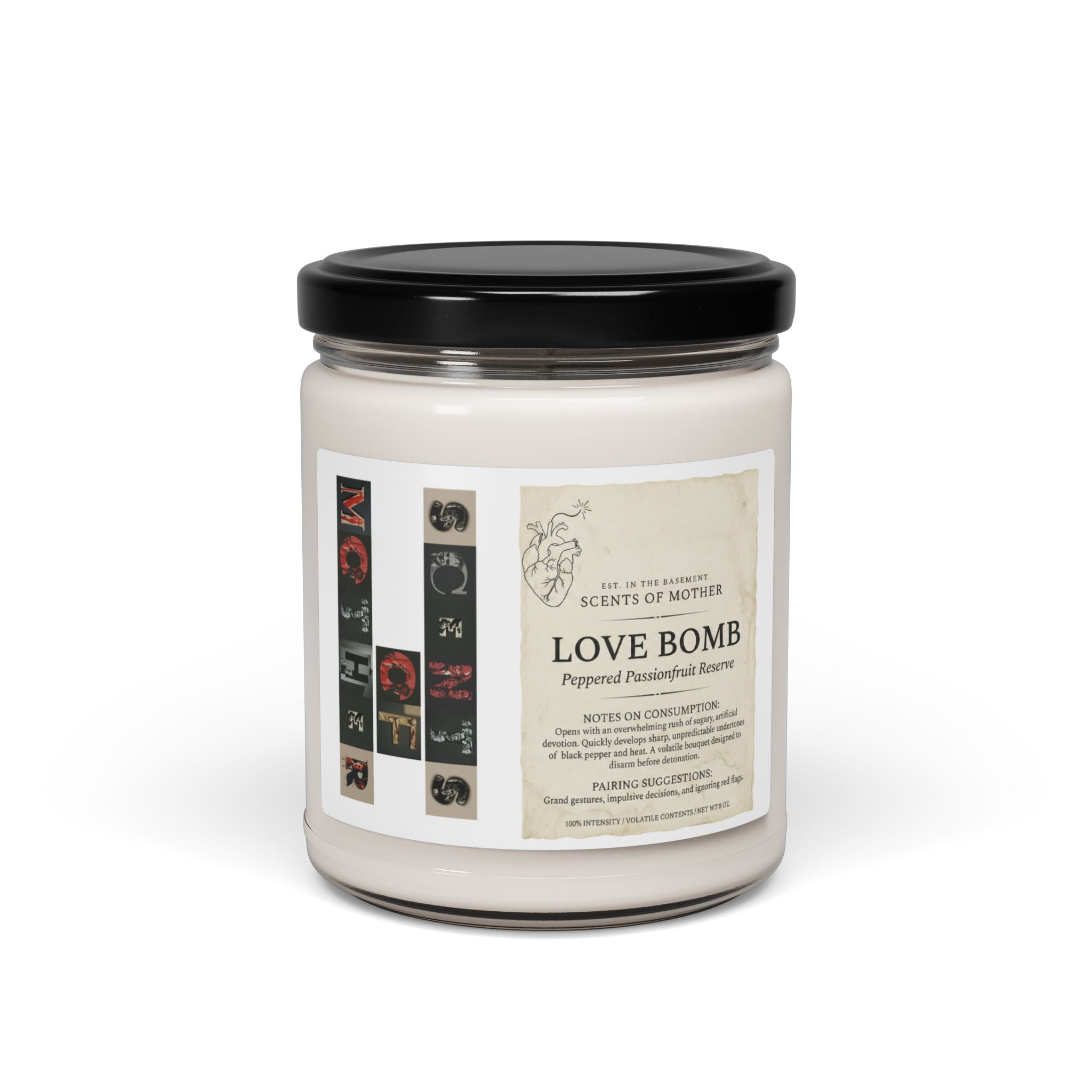 Scents of Mother | 9oz Hand-Poured Soy Candles | Dark Humor, Coquette Gore & Gothic Home Decor | The Trauma Collection