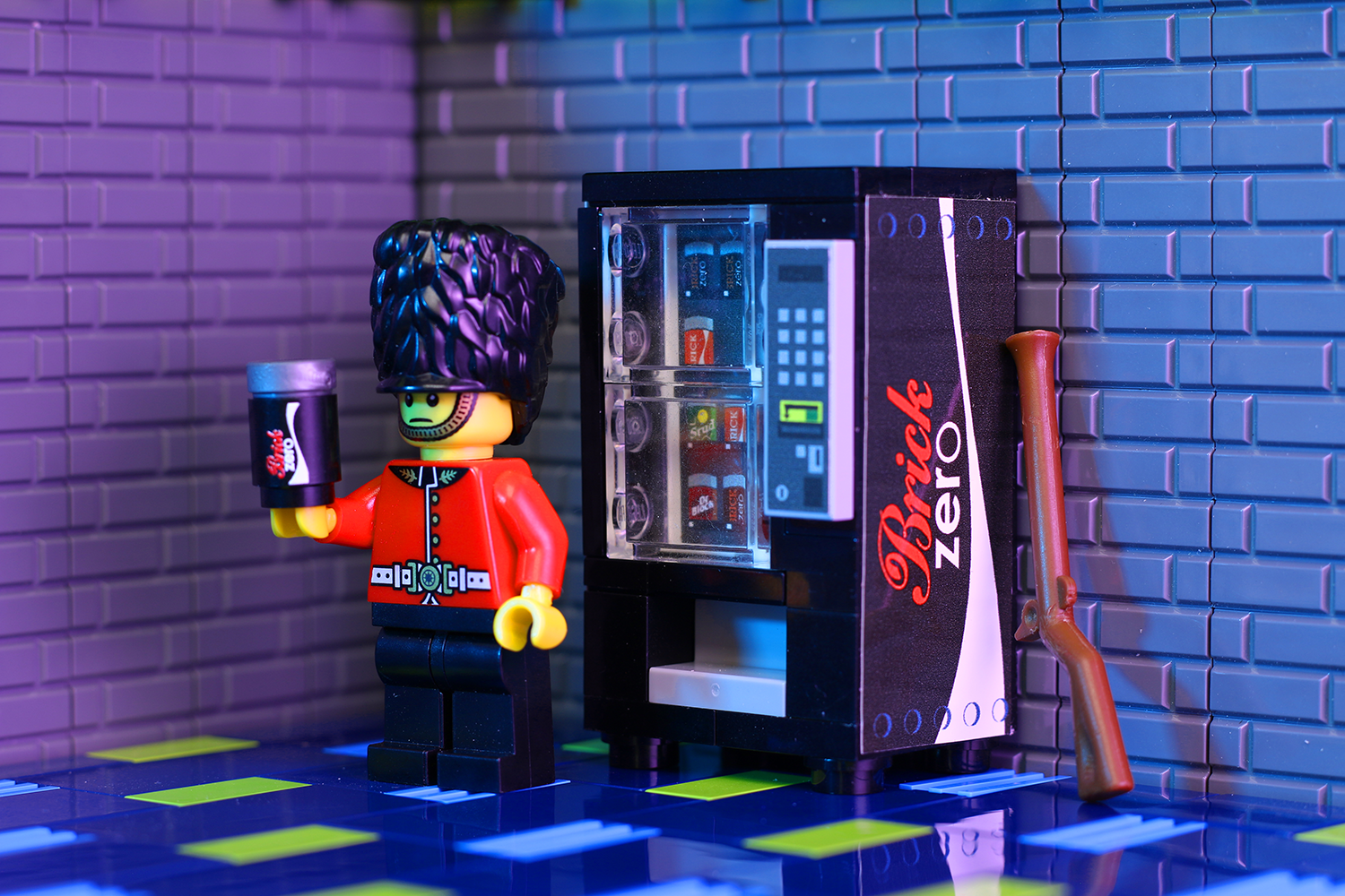 Brick Zero Soda Vending Machine made using LEGO parts - B3 Customs