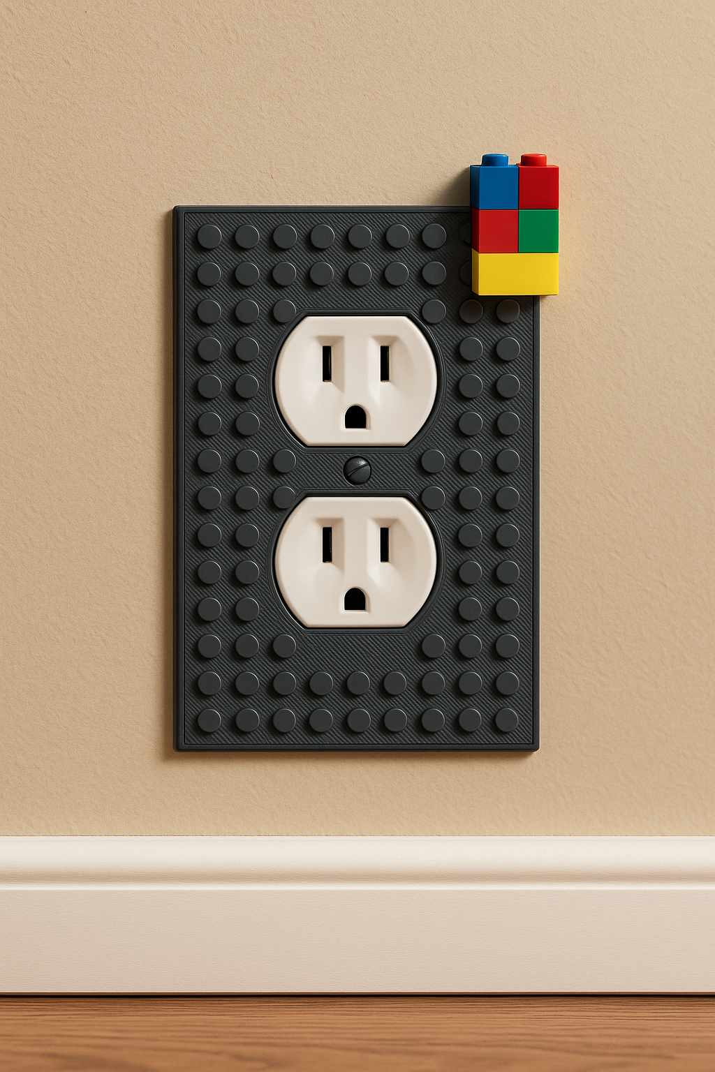 Build-On Duplex Outlet Cover Wall Plate for Kids’ Rooms