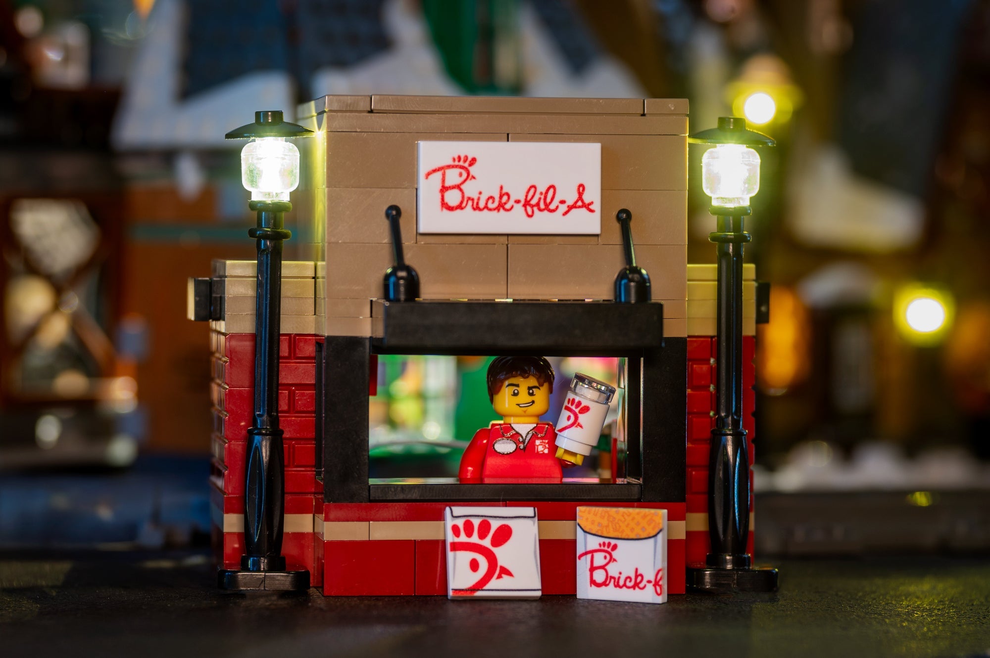 Brick-Fil-A Food Stand with Employee Minifig