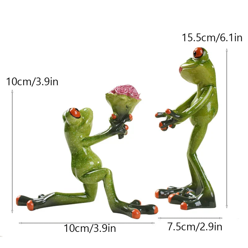 DecorBites™ Funny Frog Couple Resin Decor | Wedding Gift | Valentine's Day Ornament