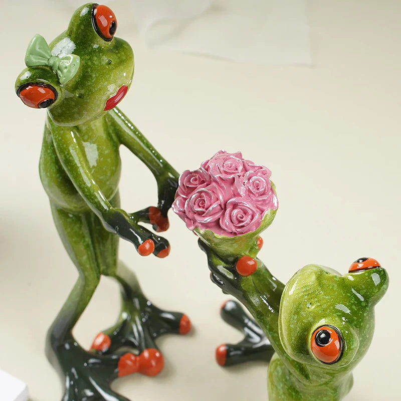 DecorBites™ Funny Frog Couple Resin Decor | Wedding Gift | Valentine's Day Ornament