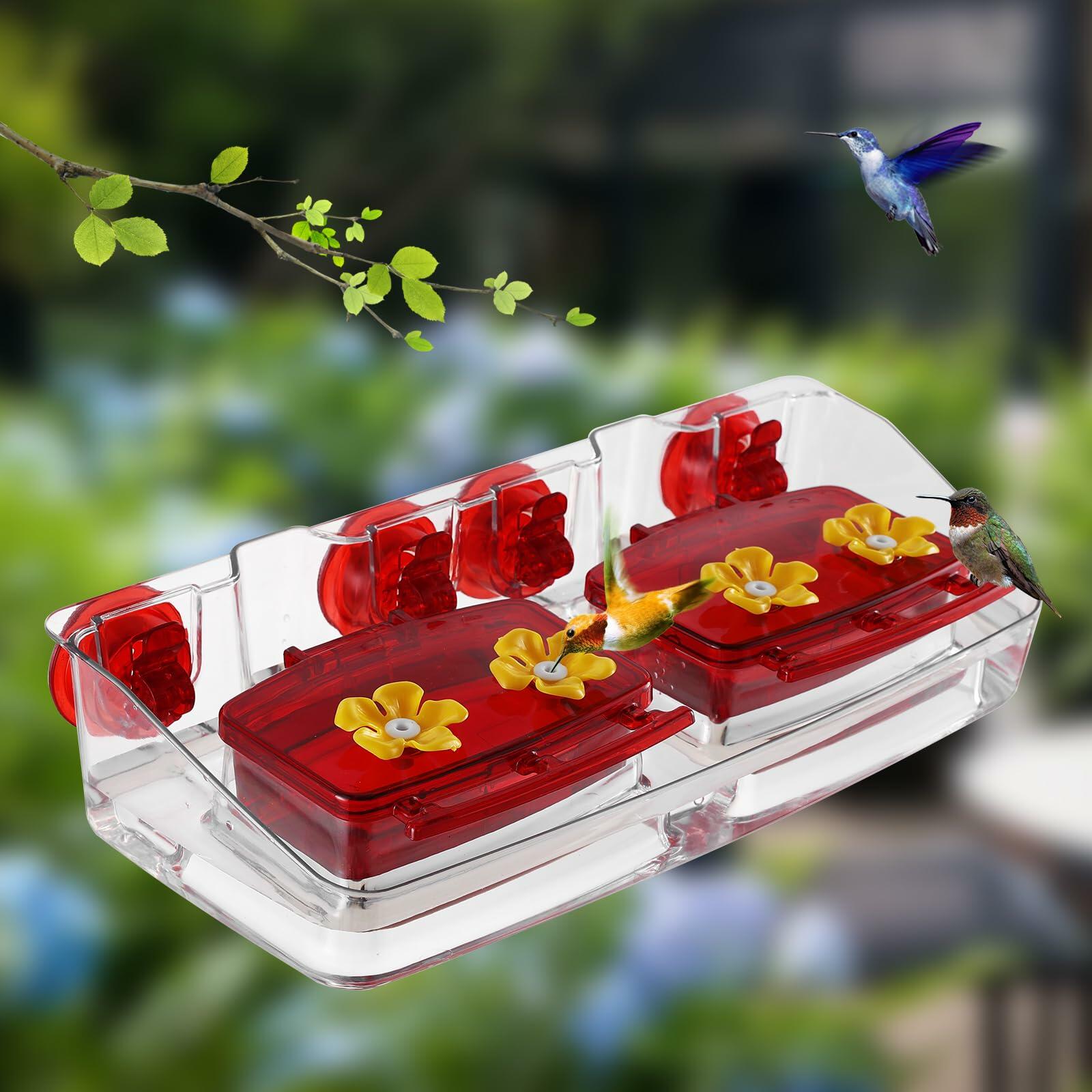 Jealoeur Hummingbird Feeder 16oz 4-Port Red Strong Suction 2 Boxes