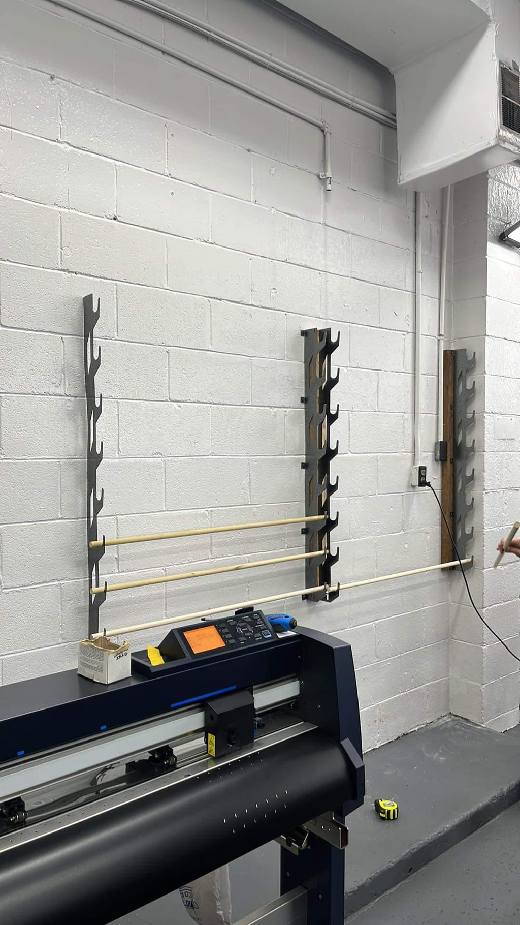 Wall-Mounted Vinyl, Tint, Paper & Cloth Wrap Rack - Modular Storage | Martin Metalwork"